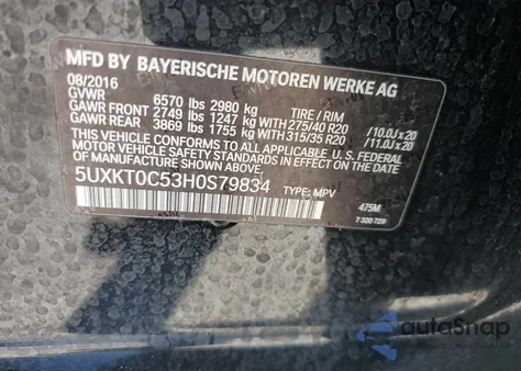 2017 BMW X5 Xdr40E z USA, uszkodzony, nr VIN 5UXKT0C53H0S79834